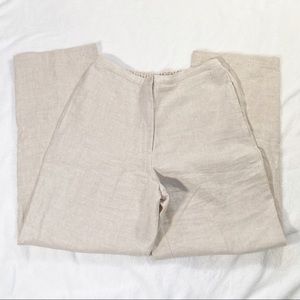 L.L. Bean Size 10 100% Linen Pants Trousers Lightweight Breathable Cream